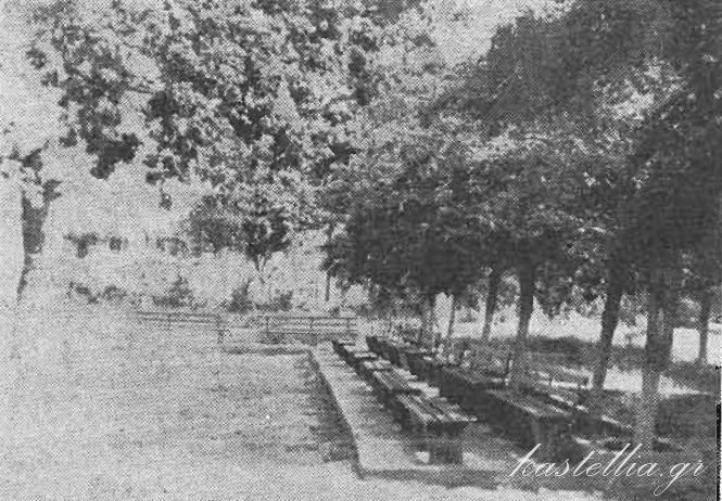 Luxurious benches outside the church (1973)